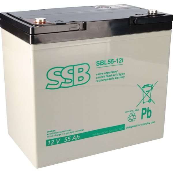 Batteria Al Piombo Ssb Sbl 55-12I Batteria Agm Con Attacco A Vite M6 - 12V 55Ah-image