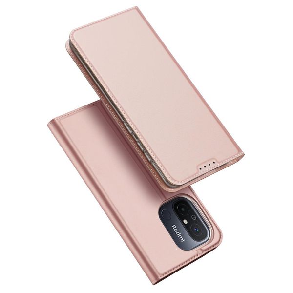Skin Pro Sleeve Compatibile Con Xiaomi Redmi 12C/11A/Poco C55 Flip Cover Card Wallet Stand Rosa-image