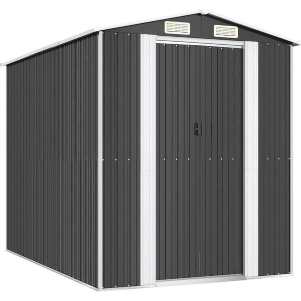 Vidaxl Capanno Per Attrezzi Antracite 192X274X223 Cm Acciaio Zincato-image