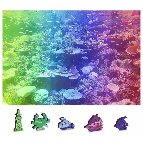 Wooden City Puzzle In Legno Coral Reef 2In1, 100 Pezzi Eco-image