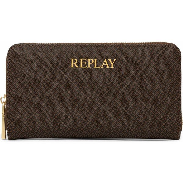 Replay Portafoglio Zip Around Wallet Brown Cocoa + Black Marrone Scuro-image