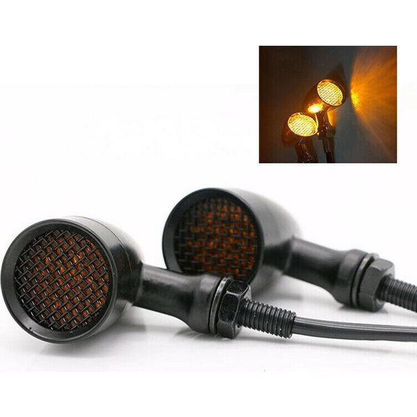 Moto Universale Proiettile Led Cromo Cnc Segnale Di Svolta Luce Posteriore Nero-image