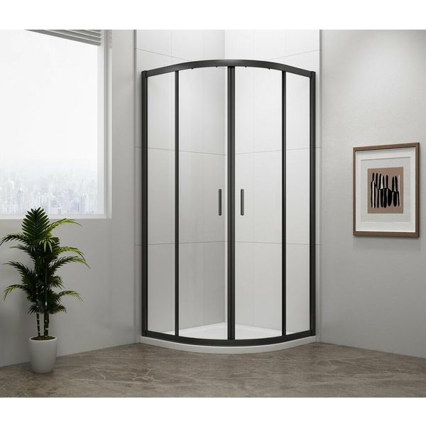 Easy Black Cabina Doccia Quadrante 900X900Mm, L/R, Vetro Trasparente-image