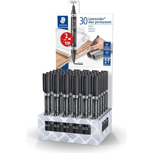 Staedtler 348-9 CA30 @Marcatore Permanente Duo Lumocolor, 30 Pezzi, Cartone, 130 X 275 X 104 Mm-image
