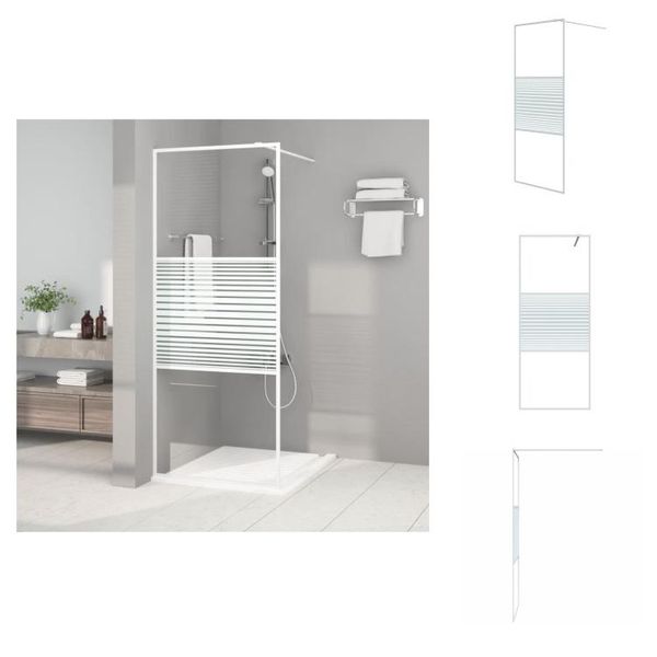 Vidaxl Schermo Doccia Per Cabina Doccia Bianco 80X195 Cm Esg Vetro Chiaro - Schermi Doccia-image