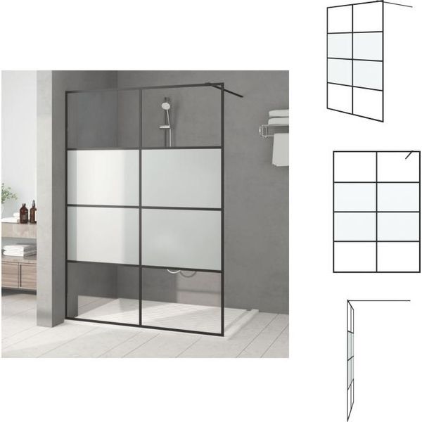 Vidaxl Schermo Doccia Per Cabina Doccia Nero 140X195 Cm Semiopaco Esg - Schermi Doccia-image