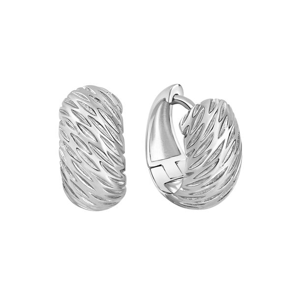 Paar Creolen Vivance "925/- Sterling Silber Rhodiniert Glanz", Weiß, Ohrringe, Damen, One-Size, Silber 925 (Sterlingsilber)-image