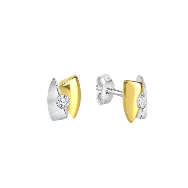 Paar Ohrstecker Vivance "925/- Sterling Silber Rhodiniert Teils Vergoldet Zirkonia", Bunt (Mehrfarbig, Weiß), Ohrringe, Damen, One-Size, Silber 925 (Sterlingsilber)-image