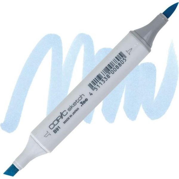 Copic Sketch Bifacciale Pennello E Scalpello, B91 Blu Grigiastro Pallido-image