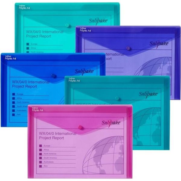 Busta Portadocumenti Twin Pocket A4 Con Doppia Tasca Electra Colori Assortiti Confezione Da 5-image
