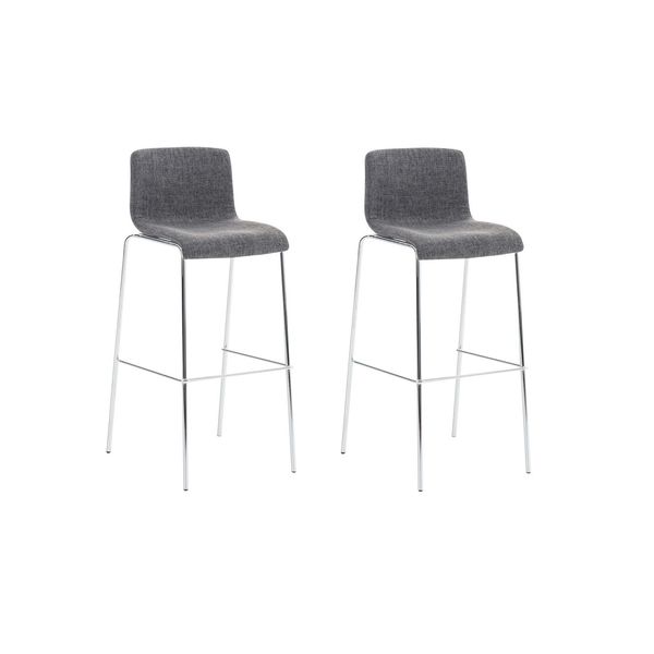 CLP Barhocker 2Er Set Mit Lehnen Hover, BarstüHle Stapelbar Mit StoffbezüGe, StapelstüHle Metallgestelle Bis 150 Kg Belastbar-image