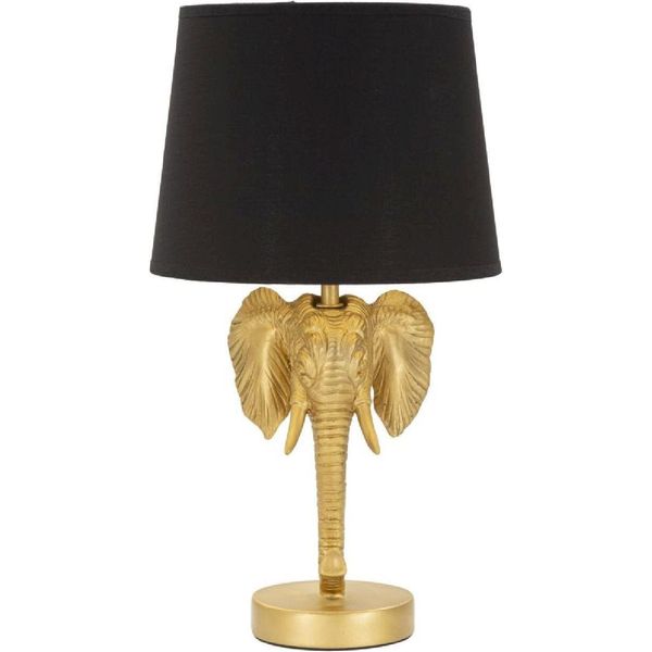 Mauro Ferretti Lampada Da Tavolo Elefante E27 Ø 25X43 Cm Oro Nero-image