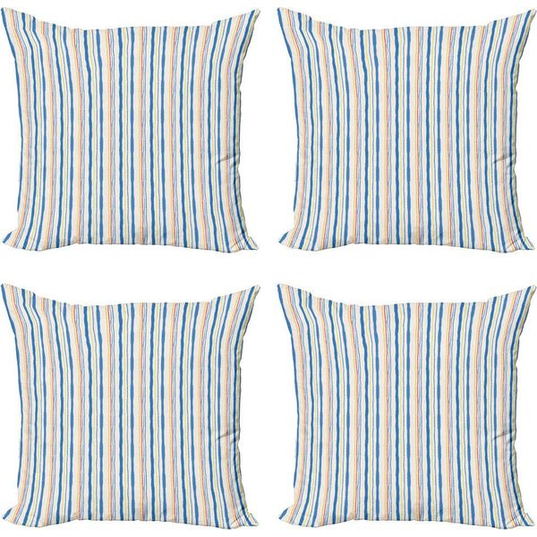 Abakuhaus Set Di Federe Astratte (4 Pezzi), Strisce Verticali, Stampa Digitale Moderna Su Entrambi I Lati, 40 Cm X 40 Cm, Multicolore-image