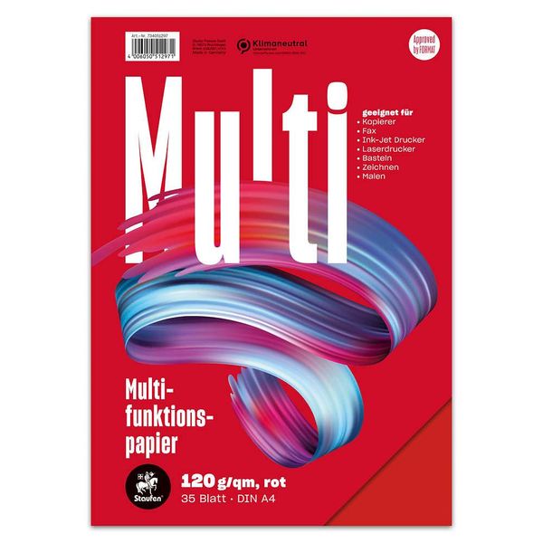 Staufen® 734051297 Carta Multifunzione 7X Plus - A4, 120 G/M², Rosso, 35 Fogli-image