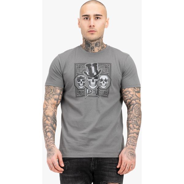 Maglietta Herren Normale Passform Skull Tee Grigio/Nero S Tapout-image