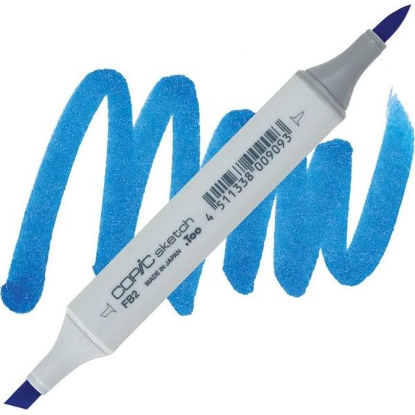 Copic Sketch Bifacciale Pennello E Scalpello, FB2 Blu Fluorescente Opaco-image