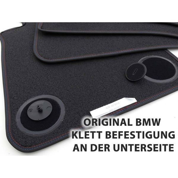 Tappetini Per La Serie 1 Bmw F40 (Doppia Cucitura M1) Tappetini Per Auto In Velours Premium Di Qualità Originale In 4 Pezzi, Nero-image