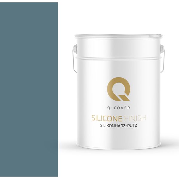 Intonaco In Resina Siliconica | Blu Antico | Intonaco Strutturato | Intonaco Siliconico | Intonaco Per Facciate | 25 Kg 1 Mm | Intonaco Per Graffi Topcoat Intonaco Strutturato Pareti E Soffitti In Gesso Finiti-image