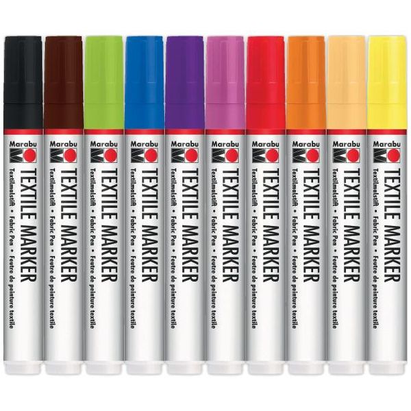 Marabu 115000000200 Marcatore Tessile Marabu "Textile Marker"", Set Di 10 Pezzi"-image