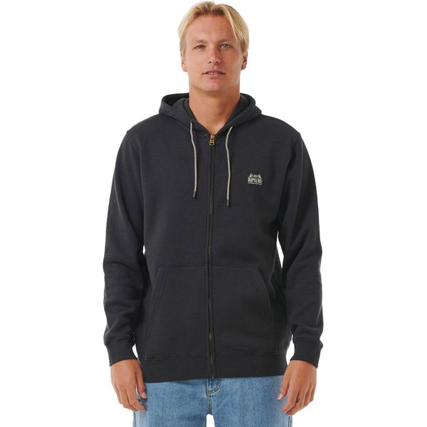 Felpa Con Cappuccio Rip Curl Da Uomo Horizon Zip Thru Hood, Taglia:M, Colore:Nero Slavato-image