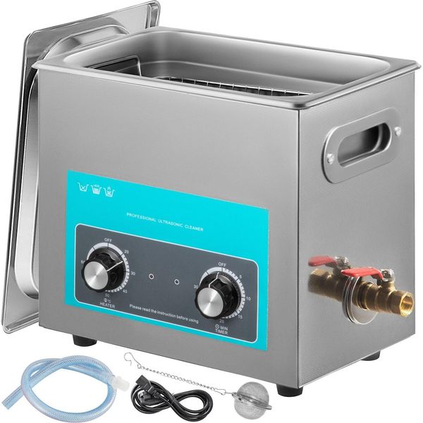 Pulitore A Ultrasuoni Con Comando A Pulsante Pulitore A Ultrasuoni 6,5 L Dispositivo Di Pulizia A Ultrasuoni 220 V Pulitore A Ultrasuoni Con Riscaldatore Pulitore Per Gioielli-image