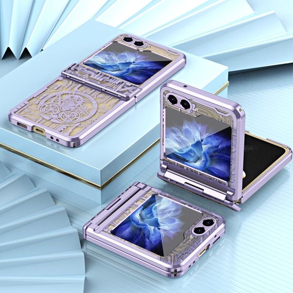Custodia Per Samsung Galaxy Z Flip 6 / Z Flip 7 Fe Custodia Protettiva Galvanizzata Con Protezione Della Cerniera Viola-image