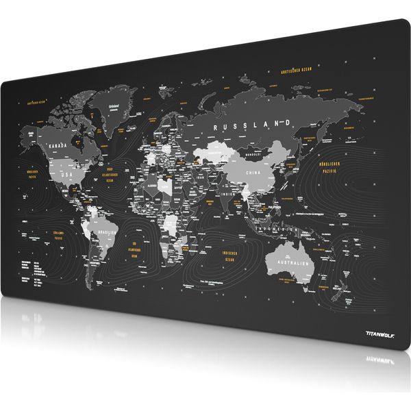 Titanwolf, Tappetino Per Mouse Xxxl 1600X800 Mm, Formato Grande Xxxl, Tappetino Da Scrivania, Retro Gommato, Antiscivolo E Lavabile, Giochi, Precisione E Velocità, Mappa Del Mondo-image