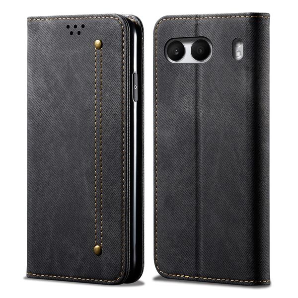 Custodia Per Oneplus Nord4, Custodia A Portafoglio In Pelle Con Chiusura Magnetica E Supporto Nero-image