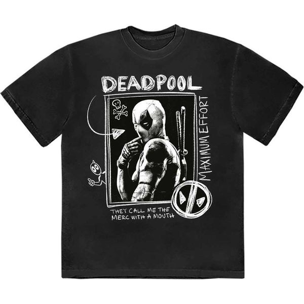 Marvel Comics - Maglietta "Merc With A Mouth Max Effort"" Per Bambini E Ragazzi Unisex RO11650 (Xxl) (Schwarz)"-image