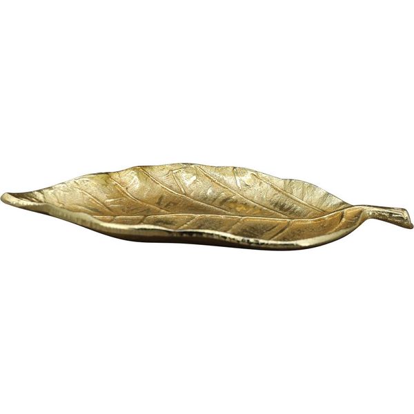 Piatto Decorativo Foglia Vassoio Decorativo Vassoio Decorazione Casa Alluminio Oro 21 Cm-image