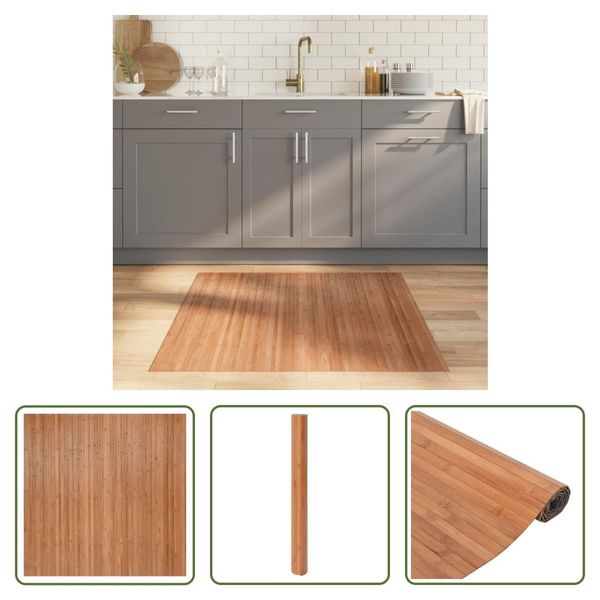 The Living Store Tappeto Rettangolare Nature 100X100 Cm Bamboo-image