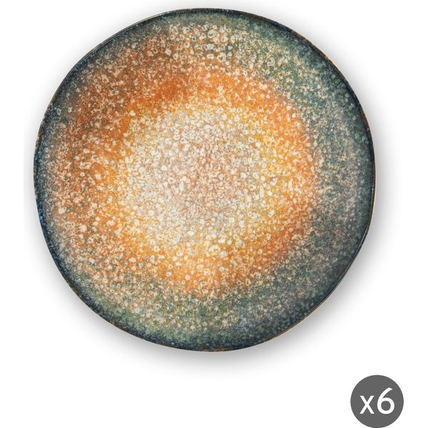 Excelsa Set Di 6 Piatti Fondi Efesto In Ceramica 21X5 Cm Colorati-image