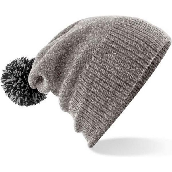 Beechfield - Berretto Da Uomo/Donna Unisex BC4657 (Taglia Unica) (Grigio Screziato/Nero)-image