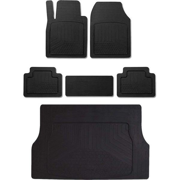 Set Di Tappetini In Gomma E Vaschetta Portabagagli Per Skoda Karoq 2017-2025 In Gomma Antiscivolo-image