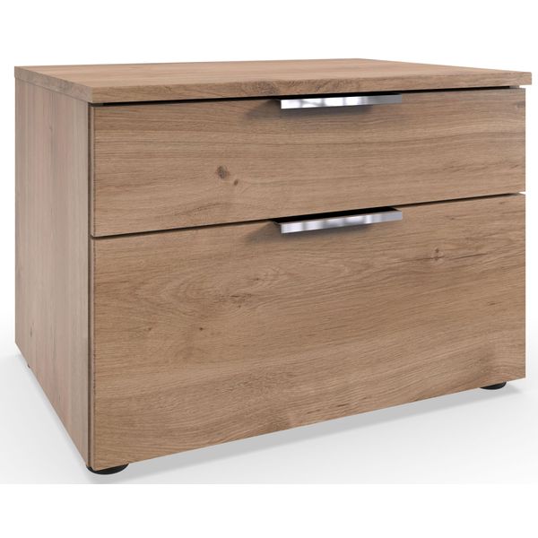 Nachtkommode Wimex "Level By Fresh To Go", Braun (Plankeneiche Nachbildung), B:54Cm H:39Cm T:41Cm, Holzwerkstoff, Sideboards, 2 Schubladen Mit Soft-Close Funktion, 54Cm Breit, 39Cm Hoch-image