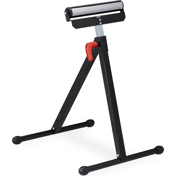 Cavalletto A Rotelle Relaxdays, Regolabile In Altezza In Continuo, 67-110 Cm, Pieghevole, Fino A 60 Kg, Cavalletto Per Officina, Acciaio, Nero-image