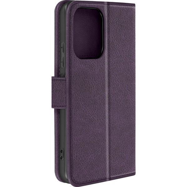 Avizar, Custodia In Ecopelle Con Funzione Di Supporto Xiaomi Redmi Note 13 4G, Viola Scuro-image