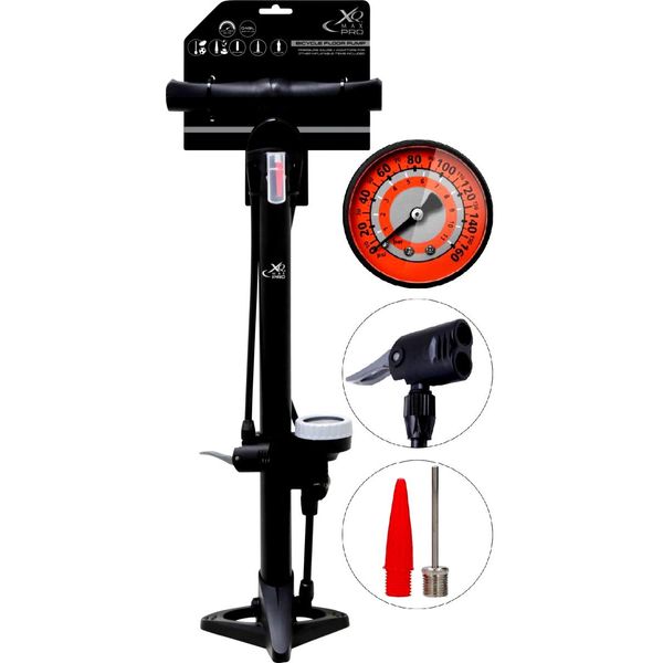 Xqmax Pro 160Psi (11Bar) Pompa Bici Con Manometro Base Piccola-image