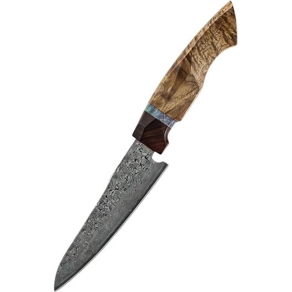 Coltello Da Cucina In Damasco YU-37463 - Utility/Brown KP37463-image