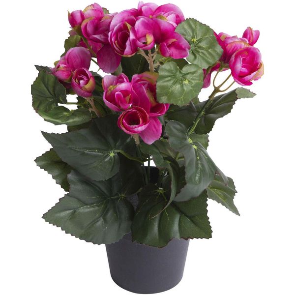 Kunstblume BOTANIC-HAUS "Begonienbusch Mit 7 Stielen", Bunt (Beauty), B:18Cm H:26Cm T:18Cm Ø:18Cm, Kunststoff, Kunstpflanzen-image