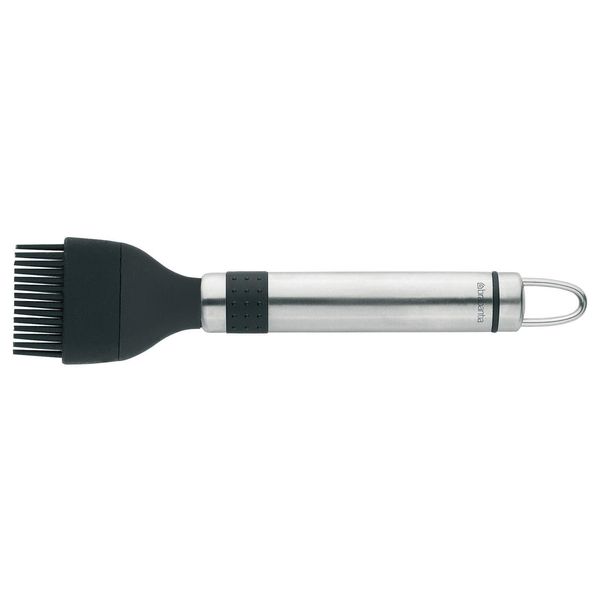 Utensili Da Cucina Brabantia Profilo Pennello In Silicone Per Pasticceria, Pennello Per Arrosti, Pennello Per Griglia, Rivestito Con Setole Corte, Acciaio Inox Opaco/Nero, 380006-image