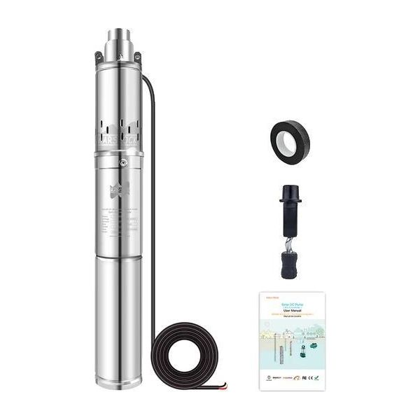 Pompa Per Acqua Sommergibile A Energia Solare, Regolatore Incorporato, Prevalenza Massima 35 M, 750 W Dc 48-60 V-image