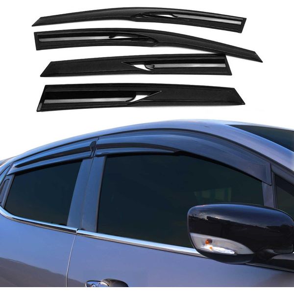 4X Paravento Parapioggia Per Mercedes Classe E 1996-2002 Berlina Scuro-image