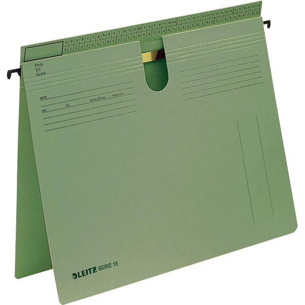 Leitz 1814-00-55 1814 Raccoglitore A Sospensione Serie 18, Pinzatura Commerciale E Ufficiale, Cartone Manila, Verde-image