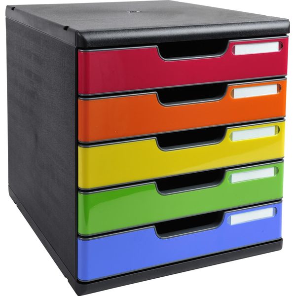 Exacompta 301798D Cassettiera Exacompta Modulo A4, 5 Cassetti, Arlecchino-image