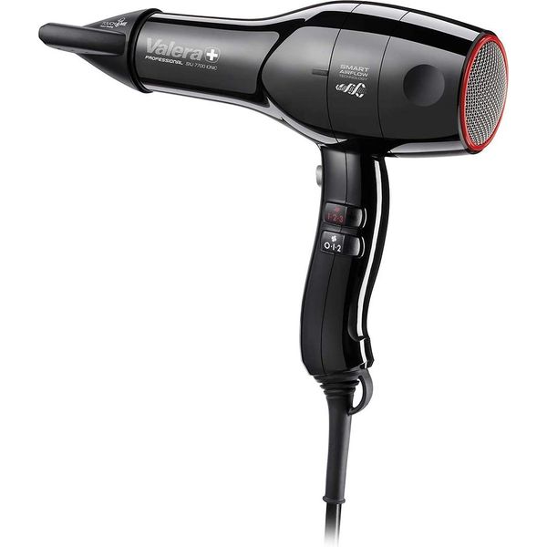 Valera Swiss Silent Jet Light 7700 Asciugacapelli Professionale Con Potente Motore Delta-Drive 3 Impostazioni Di Temperatura Generatore Di Ioni Cavo Super-Flex Senza Grovigli 2000W Nero-image