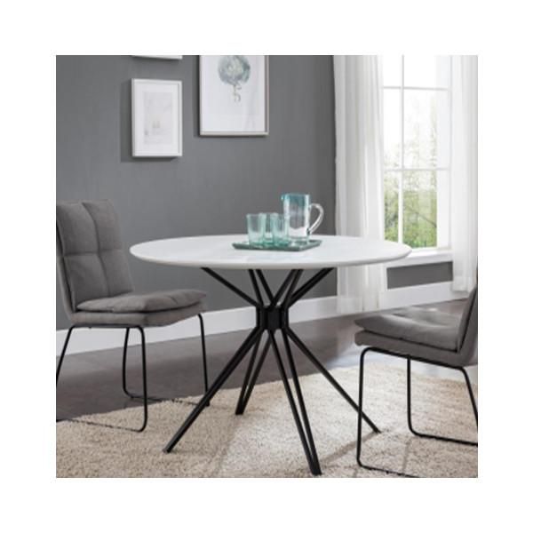 Casadolce Tavolo Da Pranzo Sanmode, 100X100X75 Cm, Bianco E Nero, Metallo E Legno, Rotondo-image