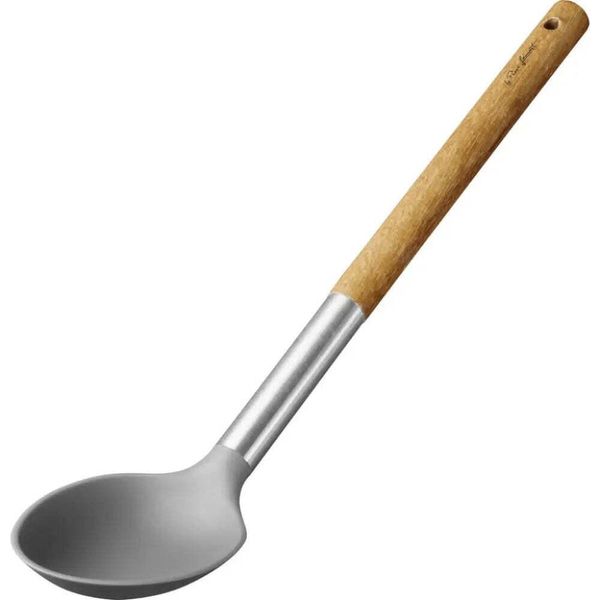Lamart LT3978 Utensile In Nylon Con Manico In Legno (Acacia), Resistente Alla Temperatura Fino A 210°C, Acacia, Acciaio Inox, Nylon, Lunghezza 34 Cm-image
