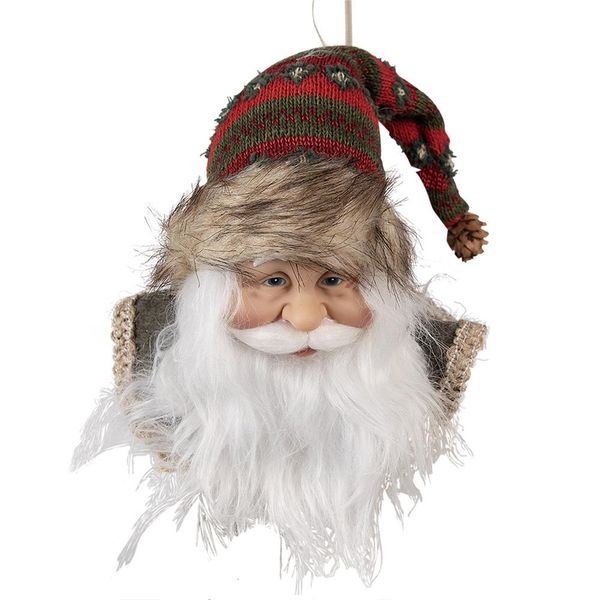 Targhetta Natalizia Clayre & Eef Babbo Natale 10X9X28 Cm Plastica Rossa-image