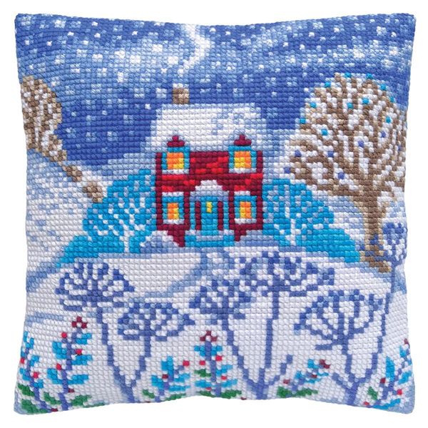 Set Di Cuscini A Punto Croce Cda "Beautiful Winter"", Stampato, 40X40Cm"-image